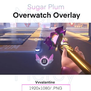 Overwatch Sugar Plum Stream Overlay | Decor | Mercy | HUD Decoration Overwatch | Stream | OW | Twitch | OBS | YouTube | Support | Ultimate