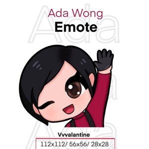 Ada Wong Twitch Emote | Hi Emote | DBD | Discord | Youtube | Emoji | Cute Chibi | Emote | Dead By Daylight Emote | Hello