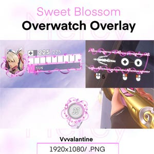 Overwatch Sweet Blossom Stream Overlay | Decor | Mercy | HUD Decoration Overwatch | Stream | OW | Twitch | OBS | YouTube | Support