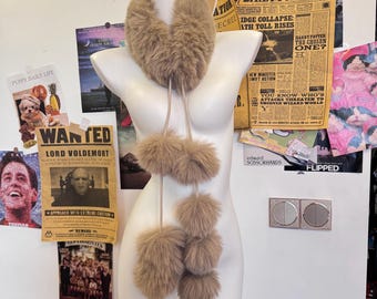 Collar Faux Fur Cute Fairy Daily Cute Scarf Retro Versatile Y2k Scarf For Winter ,Handmade Gift For Woman