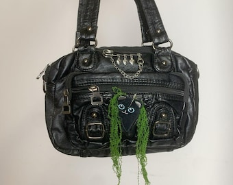 Coach Vtg Hamptons Y2K Black Leather Mini Demi Bag 7785 Shoulder