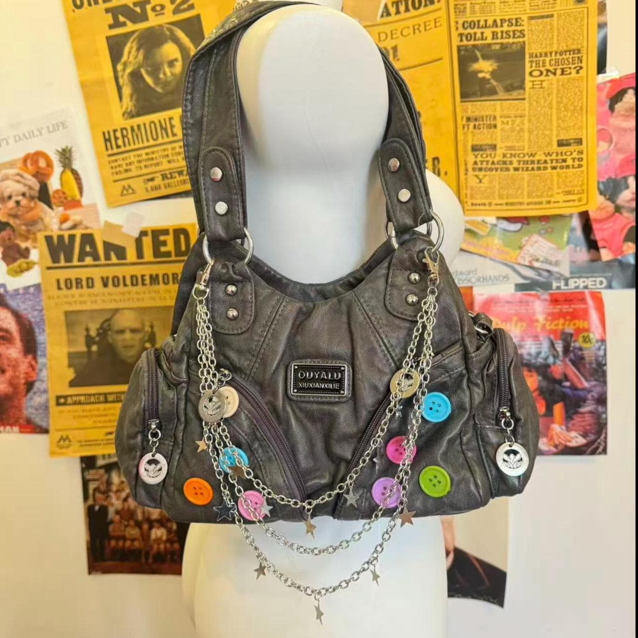 Grunge Leather Bag - Etsy