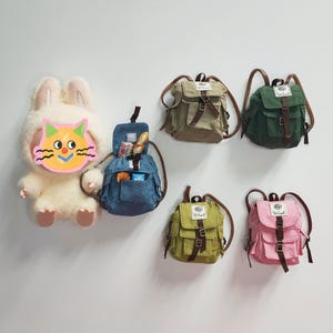 Handcrafted 6.7&#39;&#39; Doll Backpack - Custom Camping Bag for 17cm Doll Keychain, Macaron Energy Plush Hiking Rucksack, Doll Accessories Gift