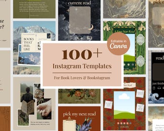 100 Dark Academia Instagram Templates | Book Lover, Bookstagram, Quote Posts, Review Templates
