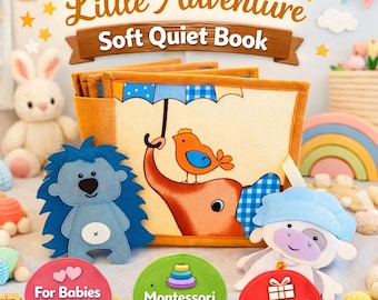 Montessori Quiet Book for Toddlers | Felt Busy Book | Sensory Activity Book | Toddler Learning Toy | Baby Shower Gift | Soft Travel Toy