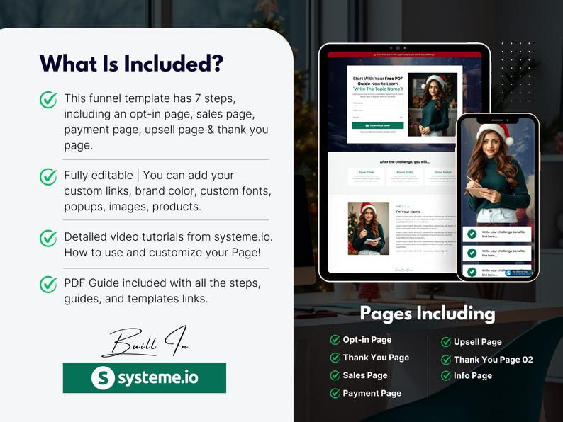 System.io Templates 7-step Systeme.io Funnel Template for Selling Courses, Challenges, and ...