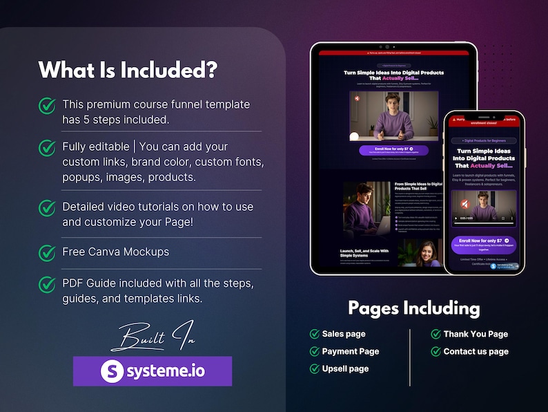 5-stegs Systeme.io-trattmall för försäljning av kurser och medlemskap (digital nedladdning) bild 7