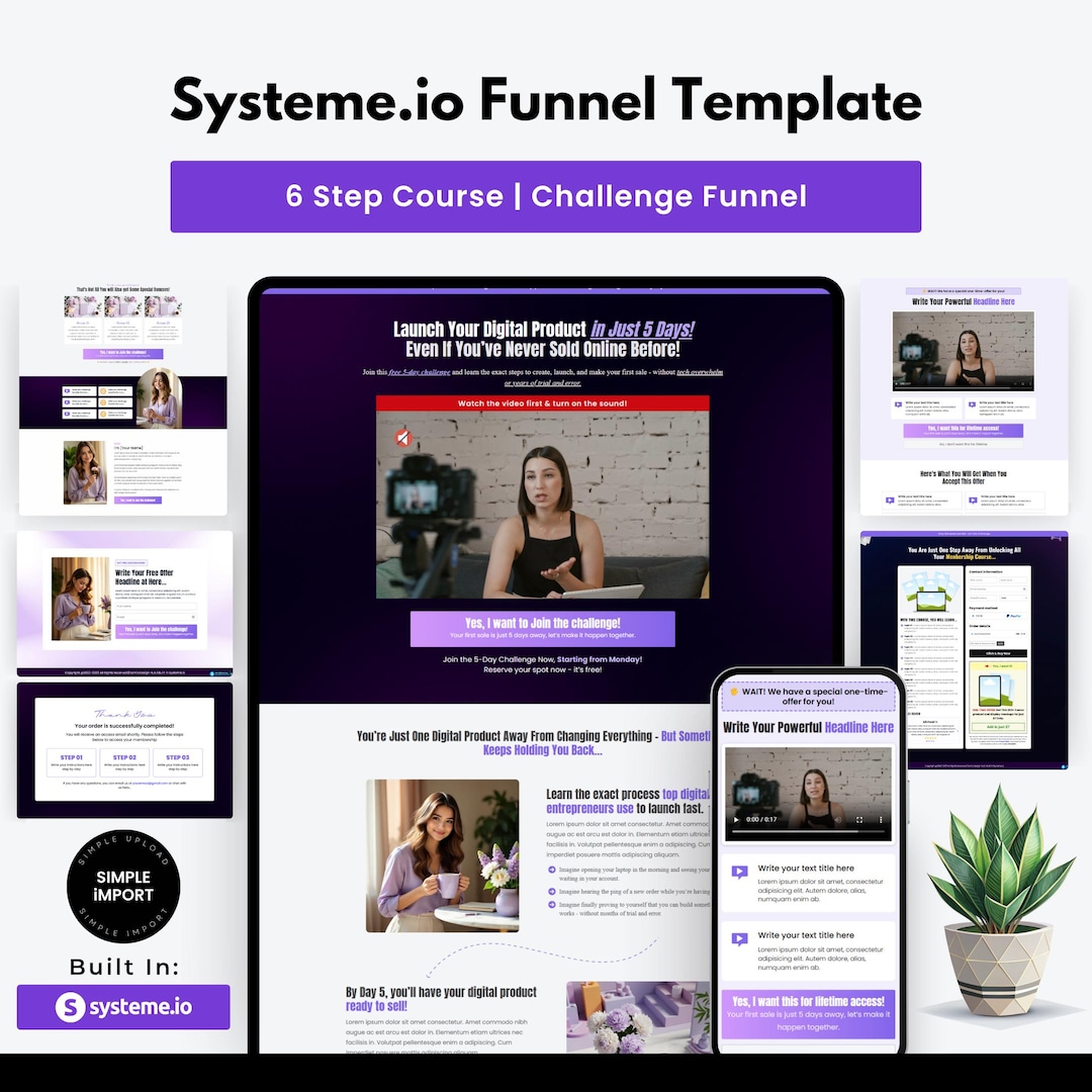 6 Step Systeme.io Funnel Template for Selling Course, Challenge and ...