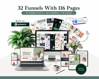 Funnel Kit Bundle | 32 Funnels With 116 Pages Built In Systeme Io