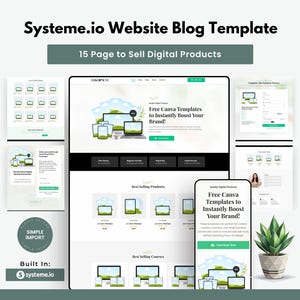 A Complete Digital Product Website template with 15 Pages Built in Systeme.io