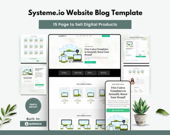 A Complete 15 Pages Digital Product Website template Built in Systeme.io
