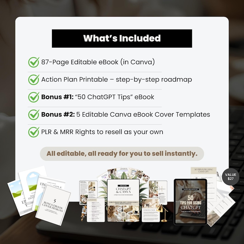 Chatgpt & Canva Guide: Digital Product Creation Ebook (PLR/MRR Template ...