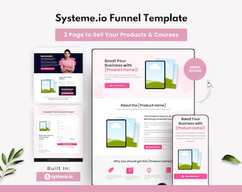Systeme.io-trattmall: Biosida, betalningssida + Canva-mockups