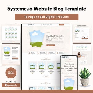 A Complete Digital Product Website template with 15 Pages Built in Systeme.io