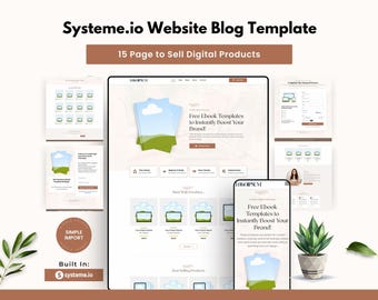 A Complete Digital Product Website template with 15 Pages Built in Systeme.io