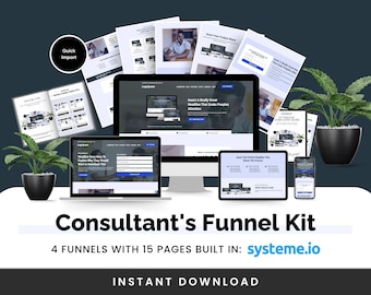 Strategic Consultant's Funnel Kit | 4 Funnels With 15 Pages Built-In Systeme Io