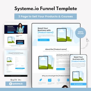 3-Schritt Verkaufstrichter Template in systeme.io | Verkaufe beliebige Produkte, Kurse und Dienstleistungen einfach