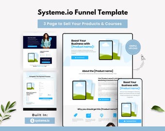 3-step Systeme.io Sales Funnel Template | Sell Digital Product, Courses, & Services Easily