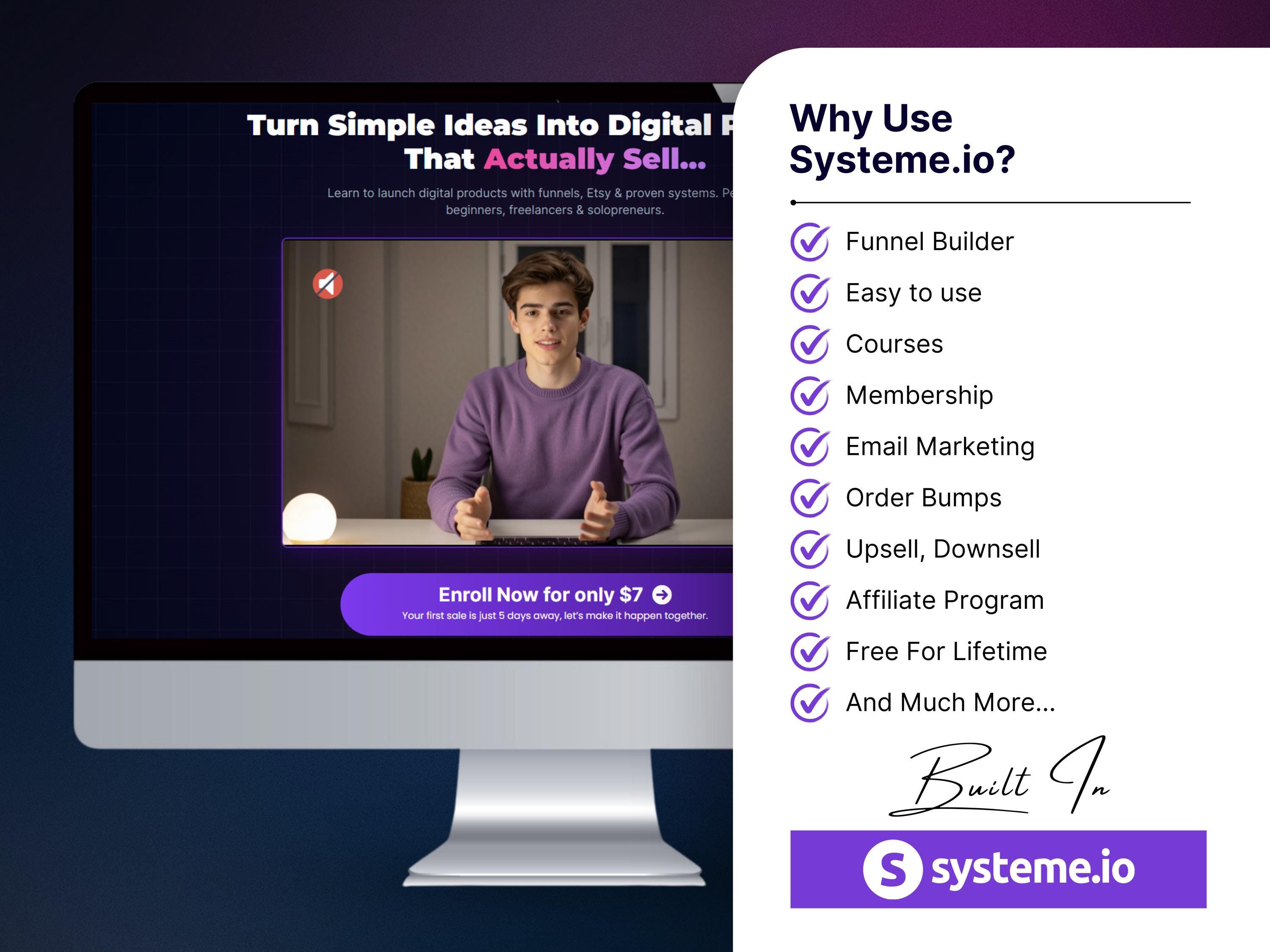 System.io Templates 5 Step Systeme.io Funnel Template, for Selling Course & Membership ...
