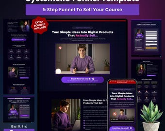 5 Step Systeme.io Funnel Template, for Selling Course & Membership (Digital Download)