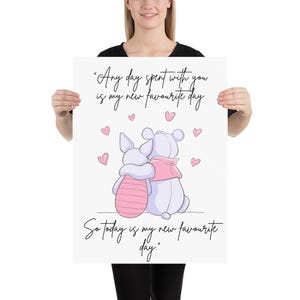 Winnie and Piglet friendship quote poster