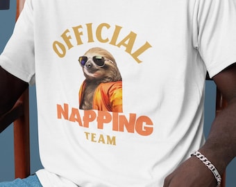 Funny Sloth Napping Team T-Shirt – Lazy Sleep Club Tee