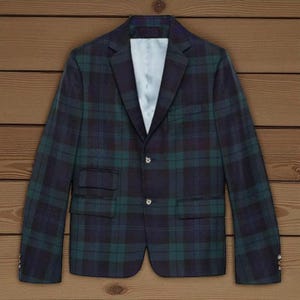 Men&#39;s Tartan Plaid Wool Blazer: Scottish Highland Style