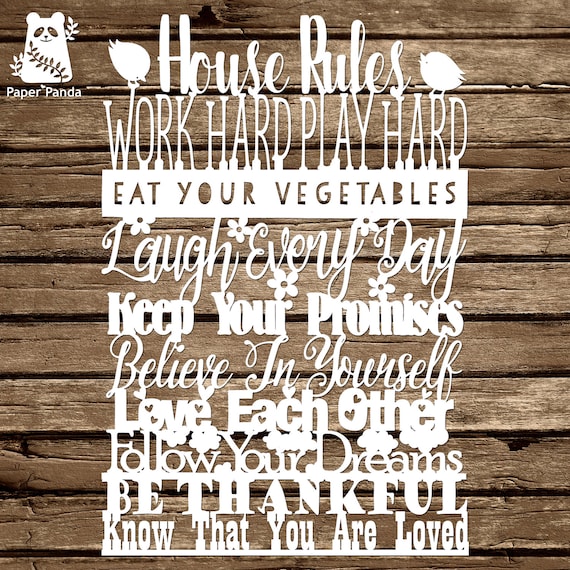 Family Rules Sign Printable House Rules Poster Blue And Gray