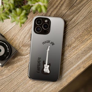 Custodia per telefono per amanti della chitarra, custodia per telefono Carpediem, cover per telefono a tema musicale, regalo personalizzato per musicisti, stile rock & roll