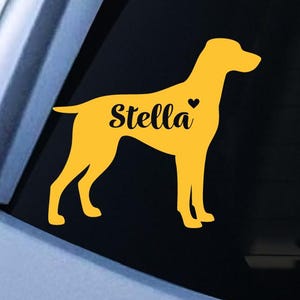 Custom Vizsla Dog Silhouette Sticker: Personalized Vinyl Decal