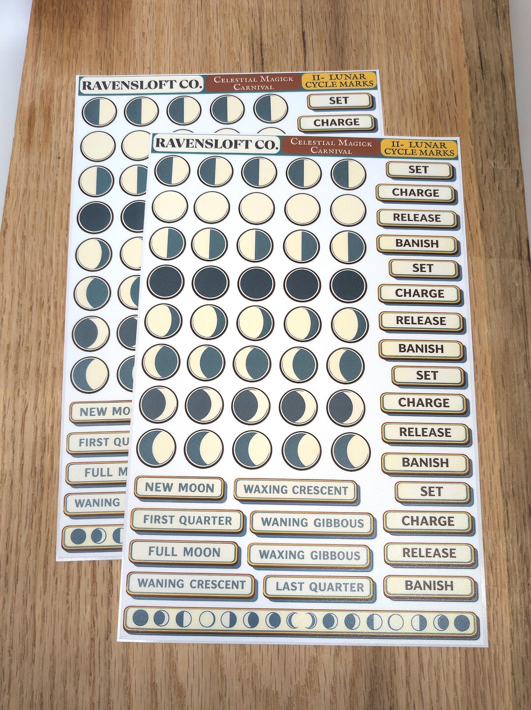Moon Phases Stickers: Lunar Cycle Planner | Astrology Journal Sticker ...