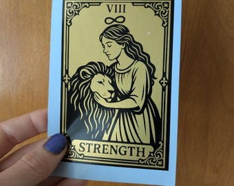 Tarot Card Sticker: Strength Vinyl Sticker