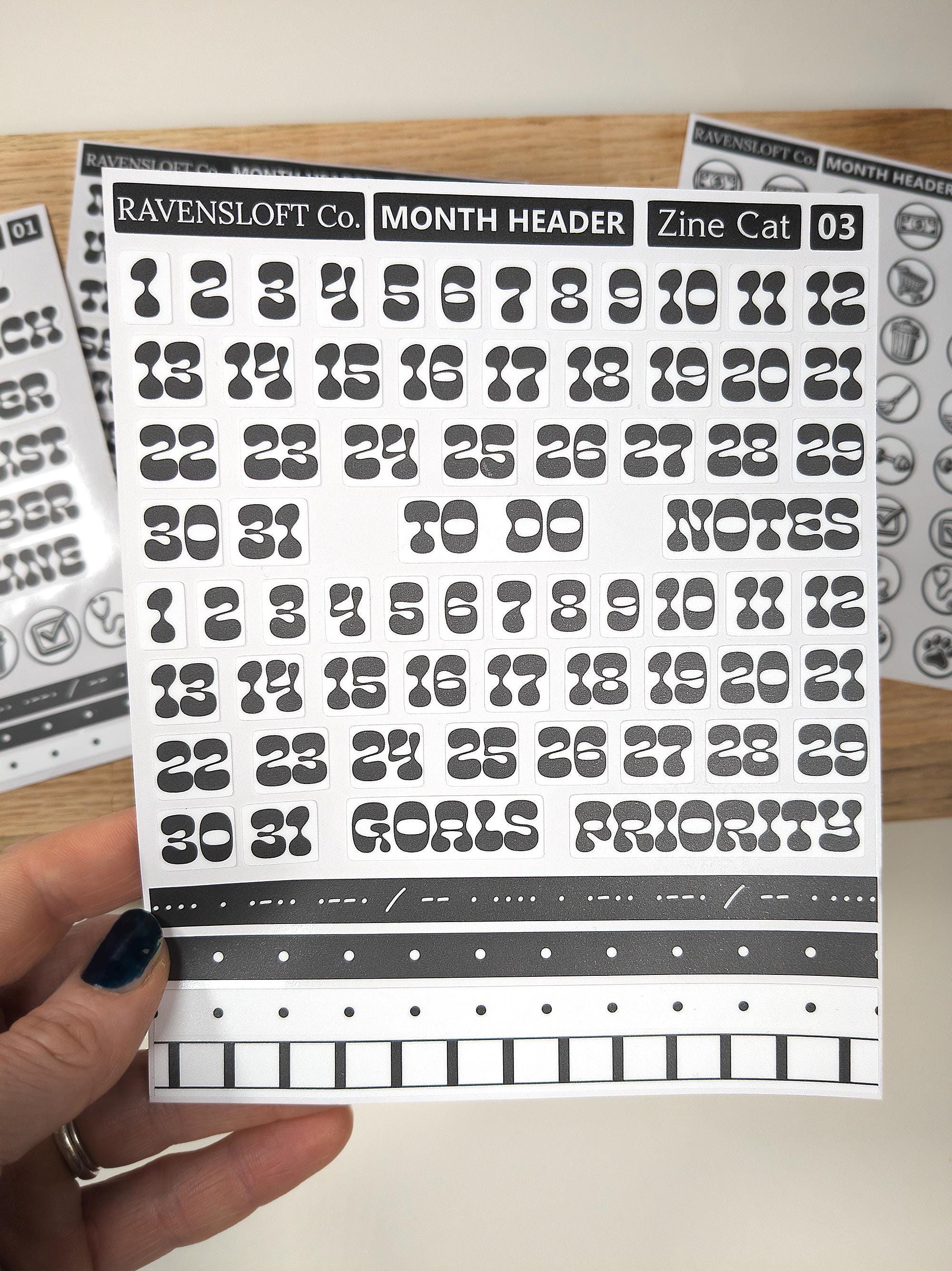 Bullet Journal Sticker Sheet | Planner Stickers Bundle Pack | Black and ...