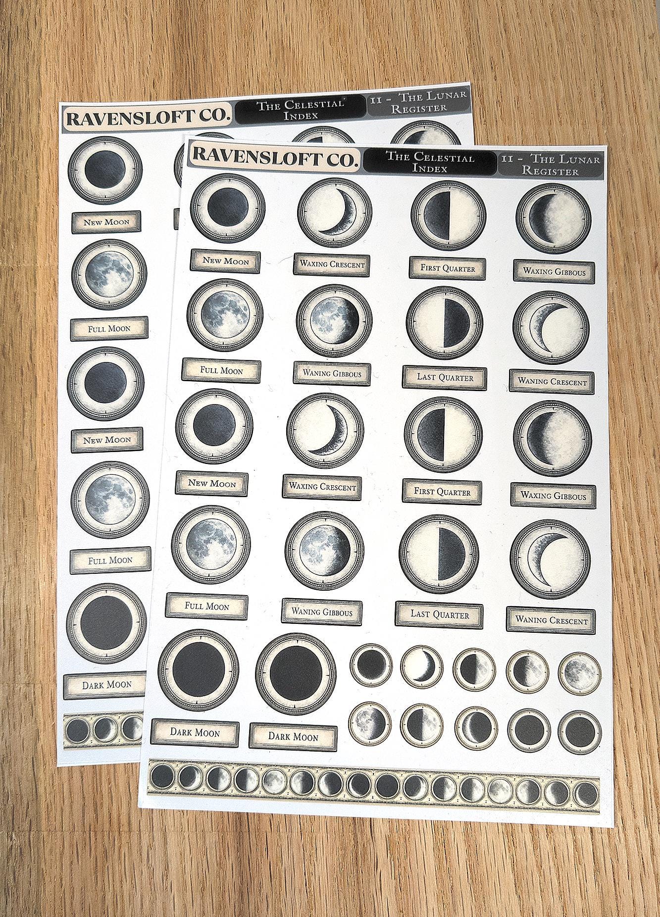 Moon Phase Planner Stickers | Lunar Journal, Witch, Astrology - Etsy