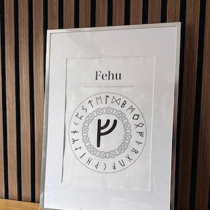 Fehu Elder Futhark Runes Wealth Abundance Vitality Growth Norse Tradition Viking Symbols Printable