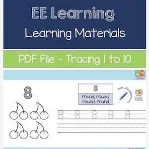 Number Tracing Sheets 1–10 | Printable Number Writing Practice PDF | Preschool & Kindergarten Math Worksheets | Digital Download