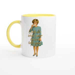 Princess Diana Coffee Mug – 11oz Ceramic Cup, Minimalist Art Design, Royal Tea Gift