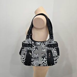 バッグ Black Croco Leather Studs Bag y2k 00s Y2k Studs Bag - Etsy