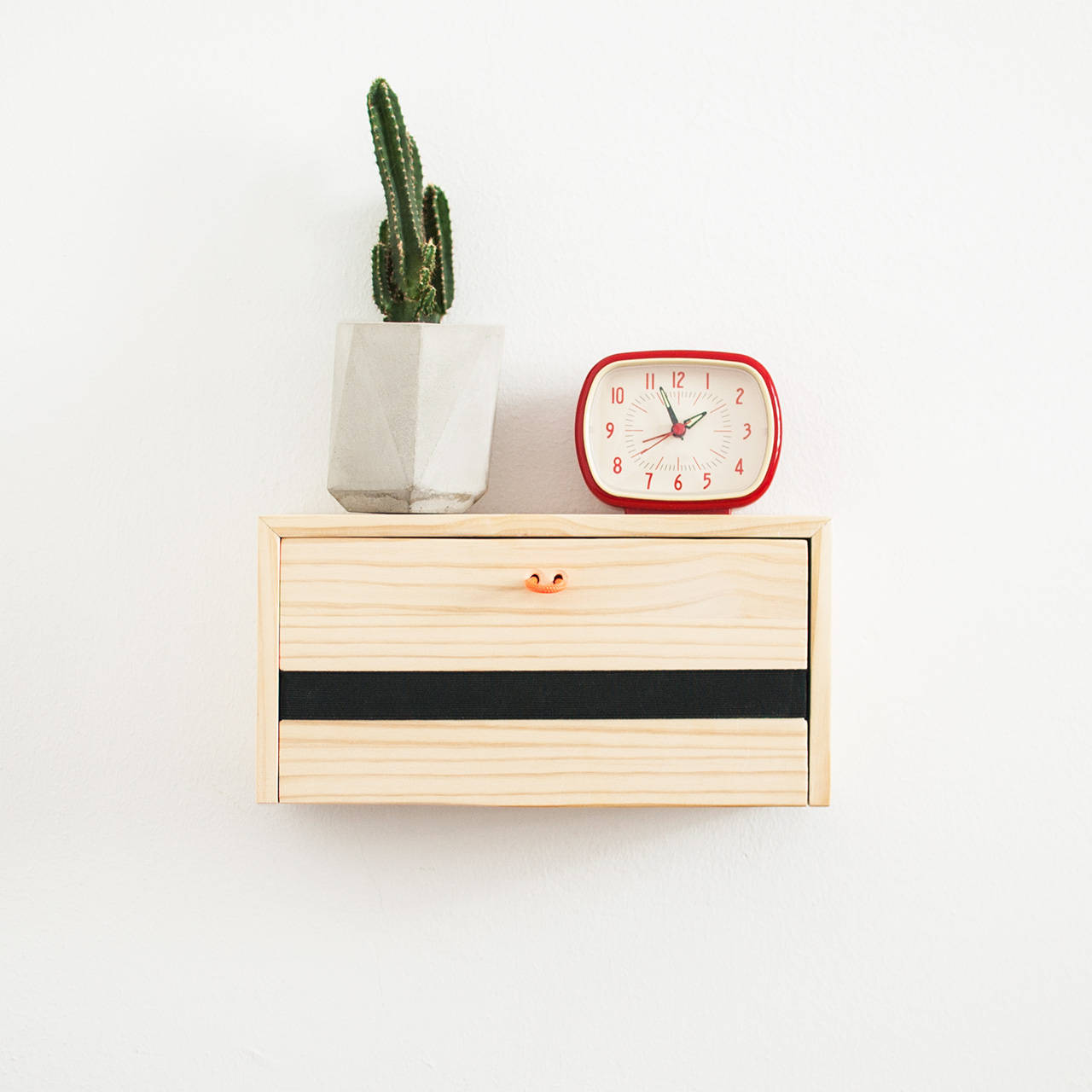 Table de Chevet Flottante Murale en Bois, Étagère Moderne avec Tiroir