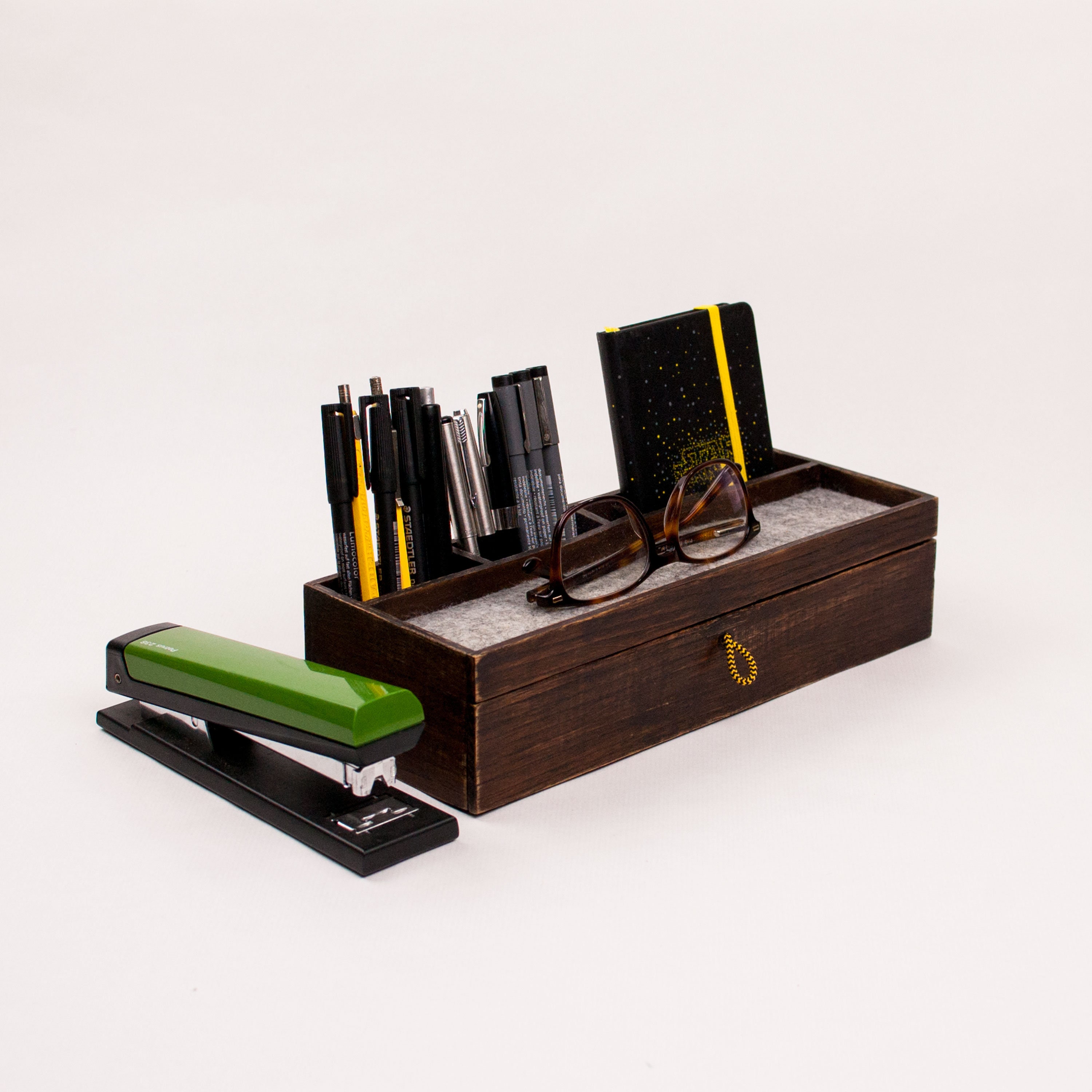 Exclusivo Organizador de escritorio de madera con cajón | Etsy