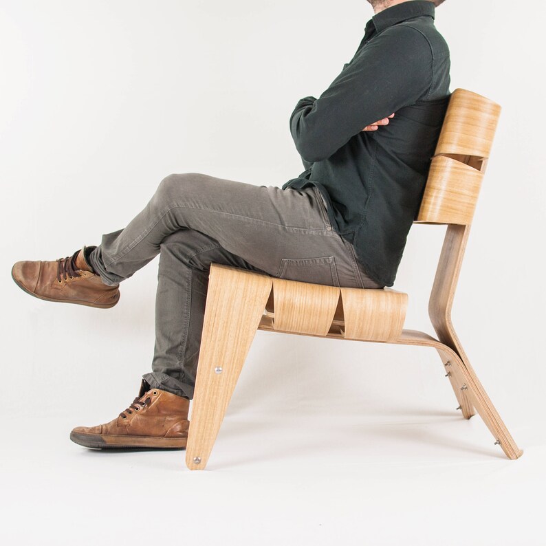 Exclusive Wooden Lounge Chair Living Room Reading Accent Etsy UK