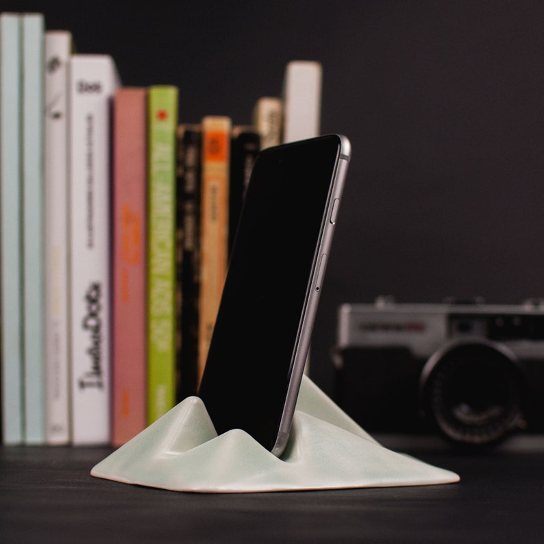 Modern smartphone stand Minimal phone stand Ceramic tablet Etsy