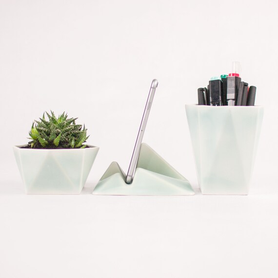Modern Desk Accessories Minimal Desk Organization Ceramic Etsy