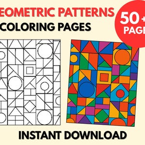 Geometric Coloring Pages, Abstract Coloring Pages, Printable Coloring Sheets, Teen Coloring Pages, Digital Download Coloring, Printable PDF