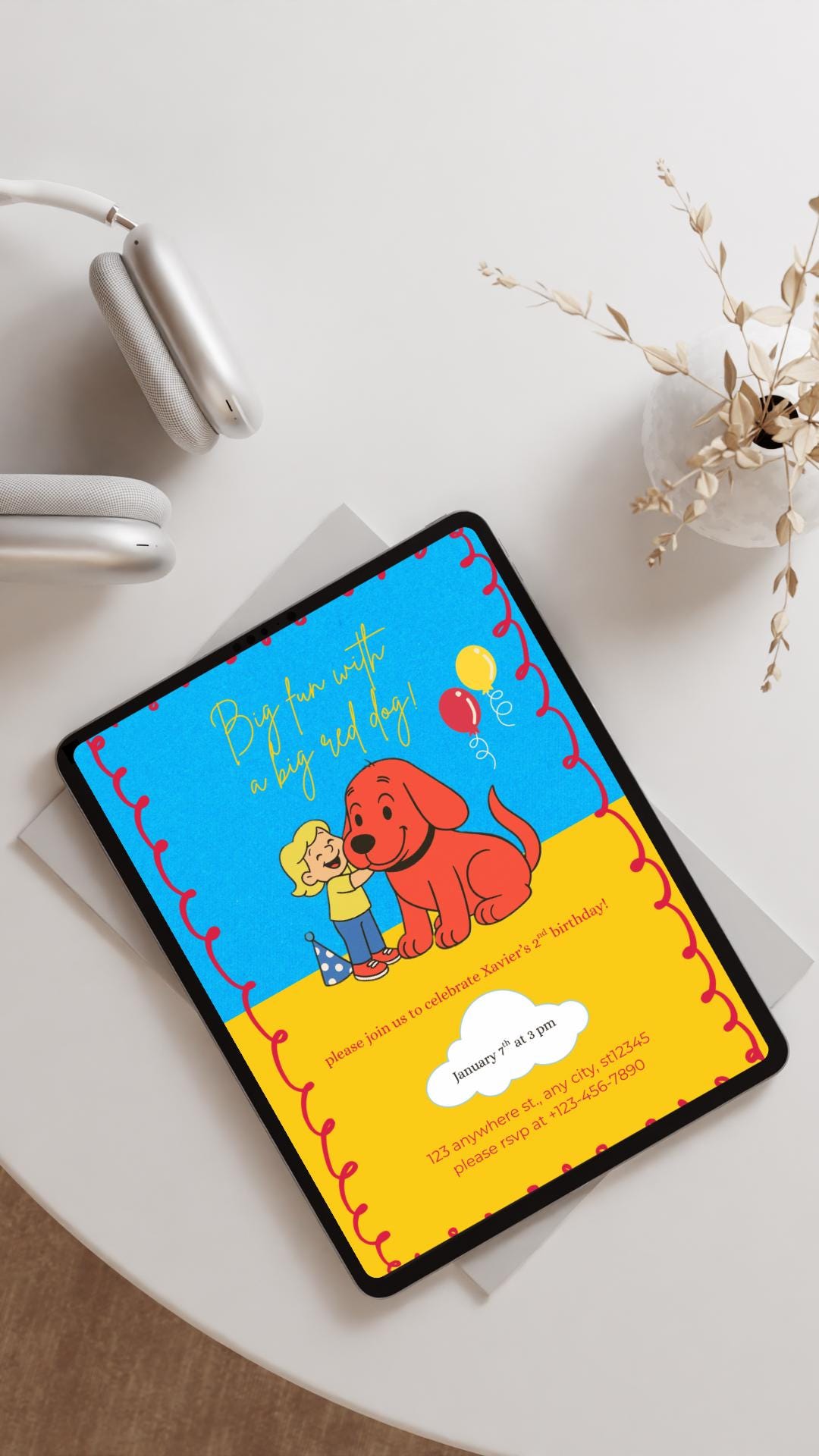 Clifford Birthday Invitation | Clifford the Big Red Dog | Vintage ...