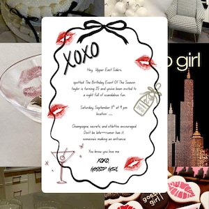 gossip girl invitation | gossip girl xoxo | gossip girl birthday invitation | xoxo birthday