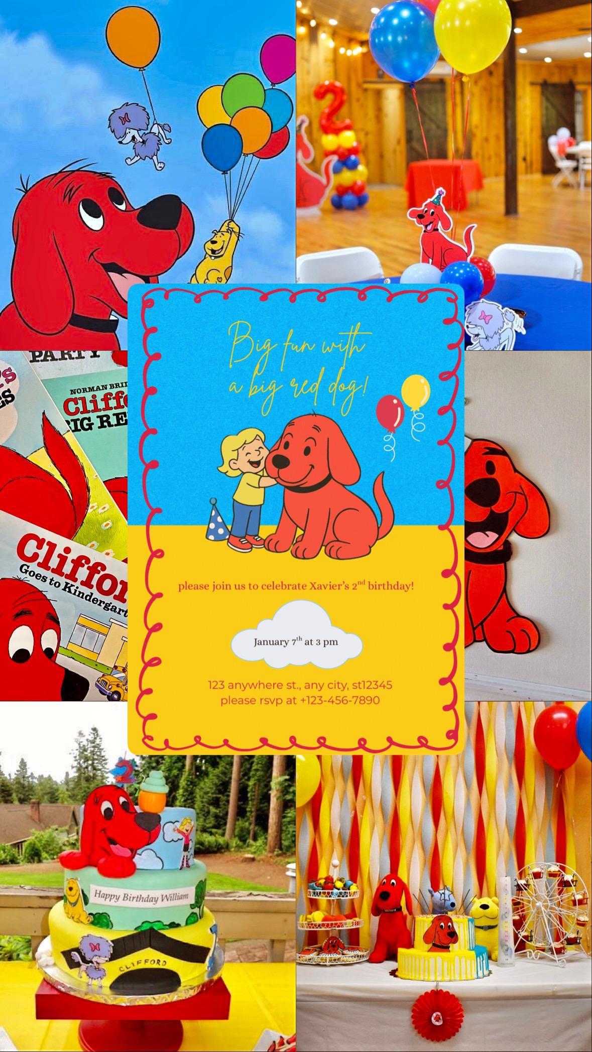 Clifford Birthday Invitation | Clifford the Big Red Dog | Vintage ...