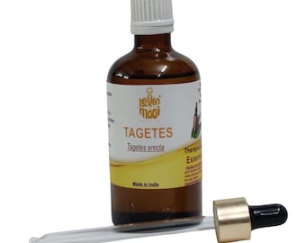 Aceite esencial de Tagetes (Tagetes minuta) puro y natural de grado terapéutico en vidrio