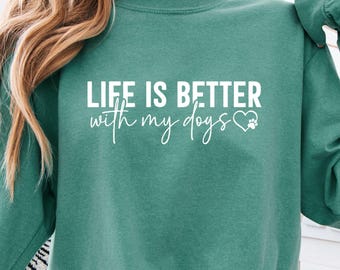 Comfort Colors Dog Mom Long Sleeve Shirt, Paw Print Gift