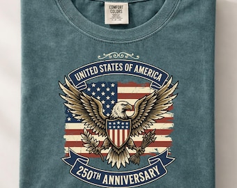 250th Anniversary Comfort Colors Shirt, America Birthday Gift,  4th of July Patriotic Tee, Independence Day Shirt, USA Flag Vintage T-Shirt